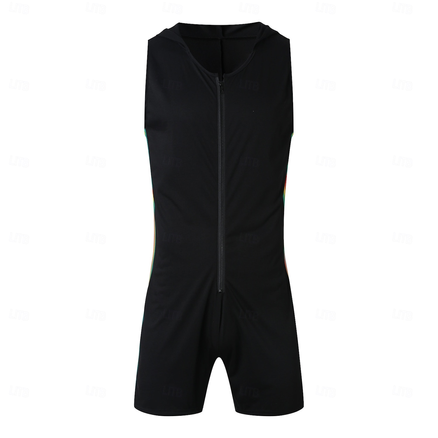 Men's Bodysuit T-shirt Suits Tank Top and Shorts Sleeveless Crew Neck Summer Color Block Sexy One-piece Hooded Vacation Daily Wear Activewear Black White Top Tee for Men 2026 - $25.99 –P7