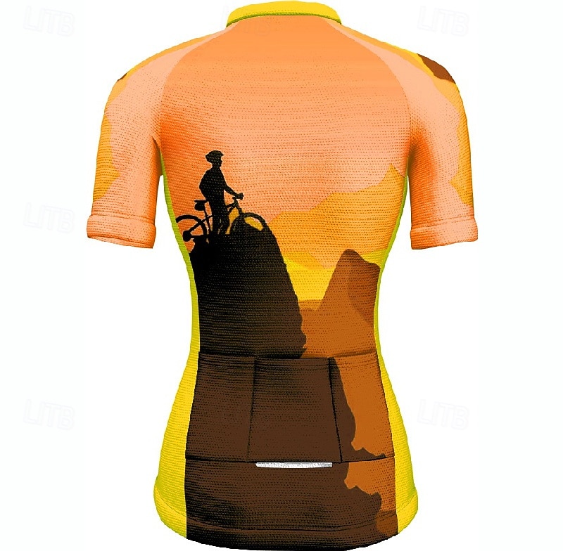 Women's Cycling Jersey Graphic Short Sleeve Bike Tee Tshirt Jersey with 3 Rear Pockets Mountain Bike MTB Quick Dry Anatomic Design Wicking Breathable Sports Blue Fuchsia Orange Clothing Apparel 2026 - $23.99 –P7