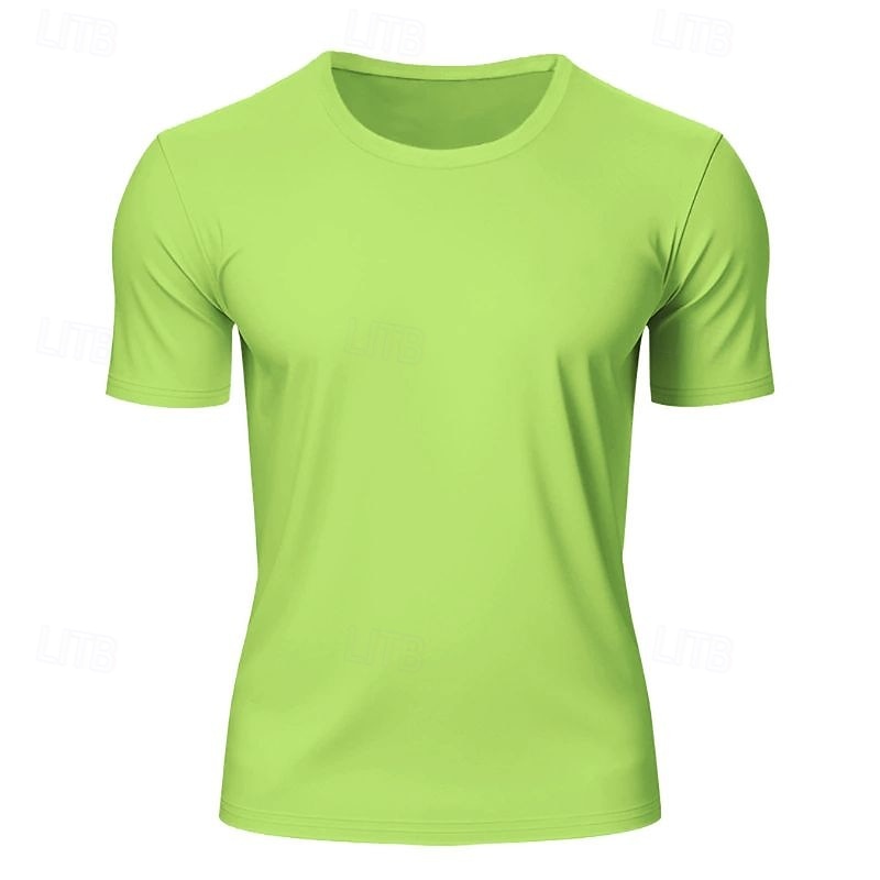 Men's Tee Short Sleeve Shirt Tee Top Short Sleeve Crewneck Spring &  Fall Solid / Plain Color Fashion Designer Quick Dry Vacation Street Going out Black White Red Top Tee for Men 2025 - $11.99 –P9