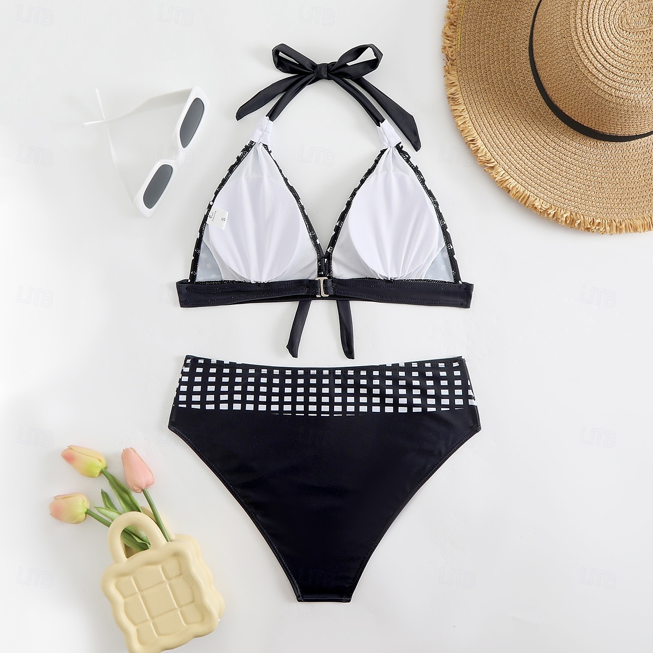 Damen Badeanzug Bikini Tankini Zweiteilig Monokini Freche Unterhose Bademode Tiefes V Push-Up Gestrickt Urlaub Tropisch Grafik Farbblock Stürzen Ärmellos Badeanzüge 2025 - $22.99 –P2