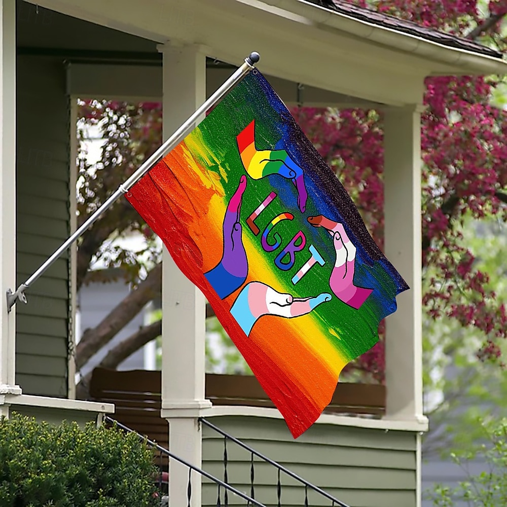 2025年 6月プライド月間 LGBTQ LGBT プライドフラッグ レインボー ハッピープライド屋外装飾 屋内用 グロメット付き 家庭 庭装飾 休日バナーサイン  コレクション – $10.49 –P17