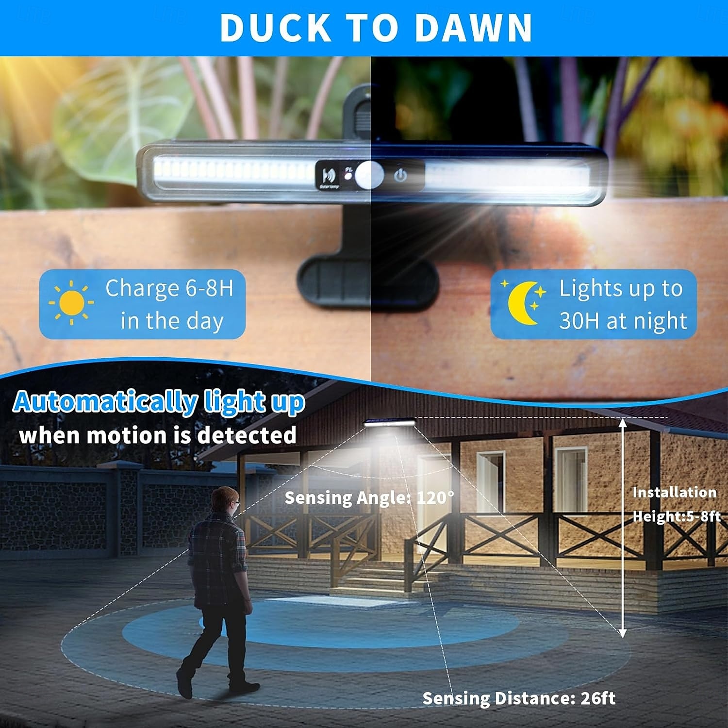LED Street Lights Clip On Solar Motion Lights Outdoor Waterproof Solar Fence Lights Outdoor with 3 Lighting Modes 36 LED Portable Security Light for Fence Gutter Backyard Garage Camping (2Pcs 1PC) 2025 - $23.99 –P2