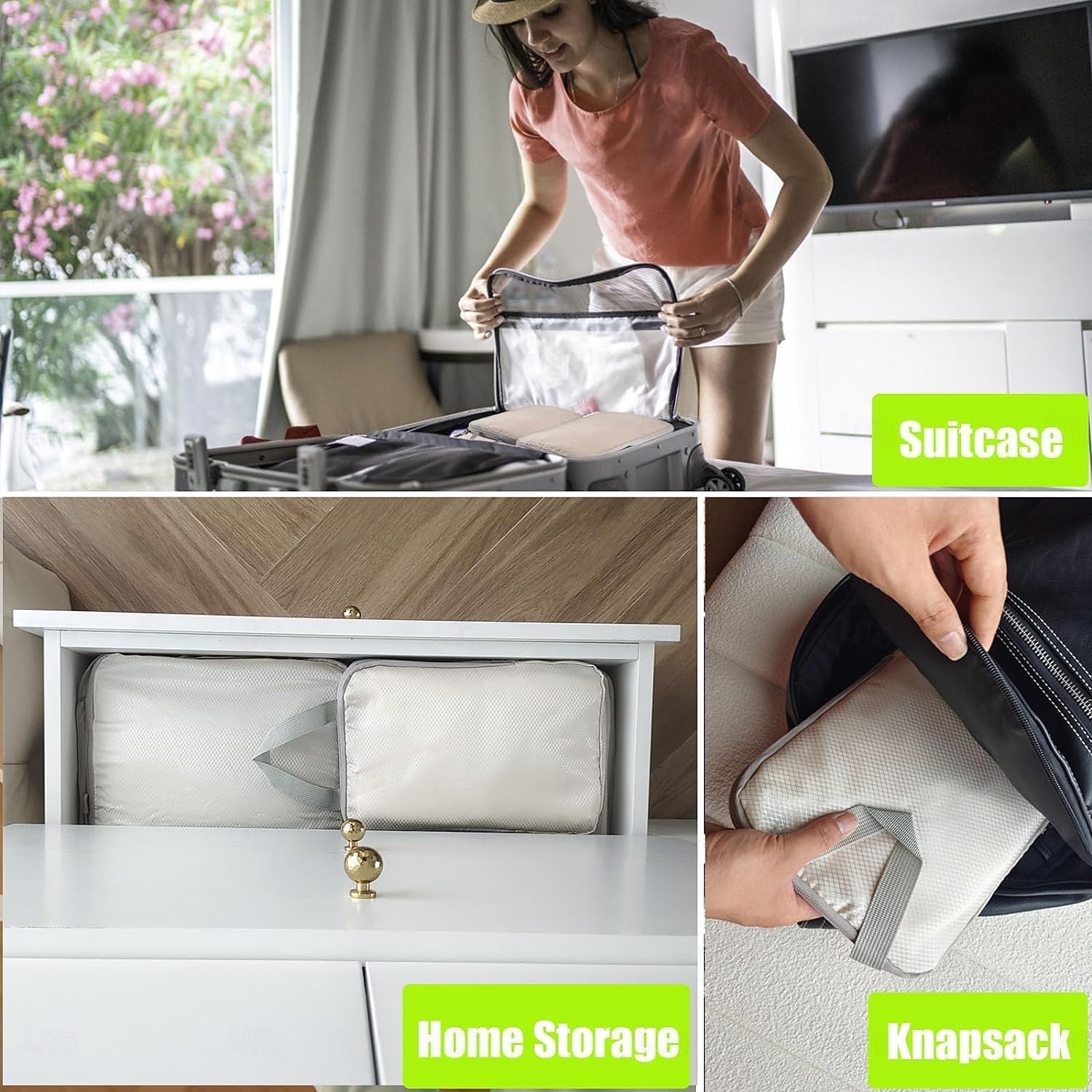 4-Piece Compression Packing Cubes Set for Travel, Luggage Storage and Organizer, Clothes, Toiletries, and Bag Organizer for Travel Essentials 2025 - $18.49 –P4