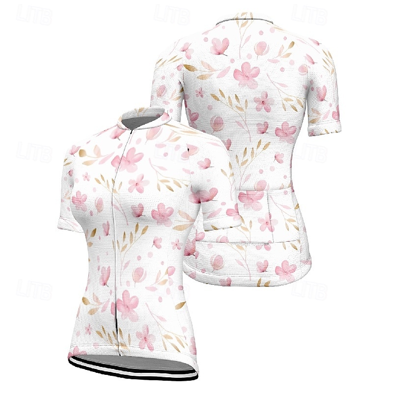 Mujer Maillot de Ciclismo Flor Manga Corta Bicicleta Camiseta Maillot con 3 bolsillos traseros MTB Bicicleta Montaña Secado rápido Diseño Anatómico Capilaridad Transpirable Deportes Amarillo Rosa Azul 2026 - $23.99 –P6