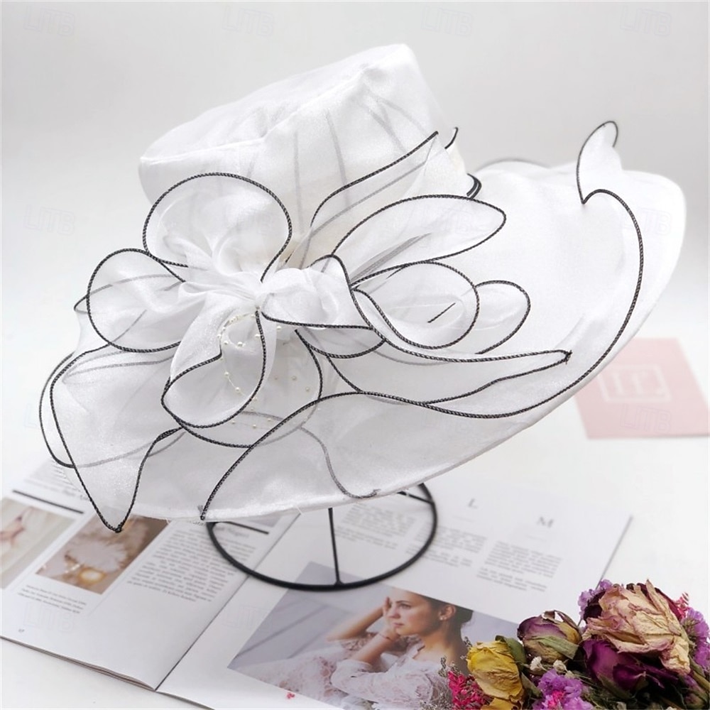 Hats Organza Sun Hat Holiday Tea Party Horse Race Cocktail Elegant Vintage Cute With Feather Floral Headpiece Headwear 2026 - $17.49 –P7