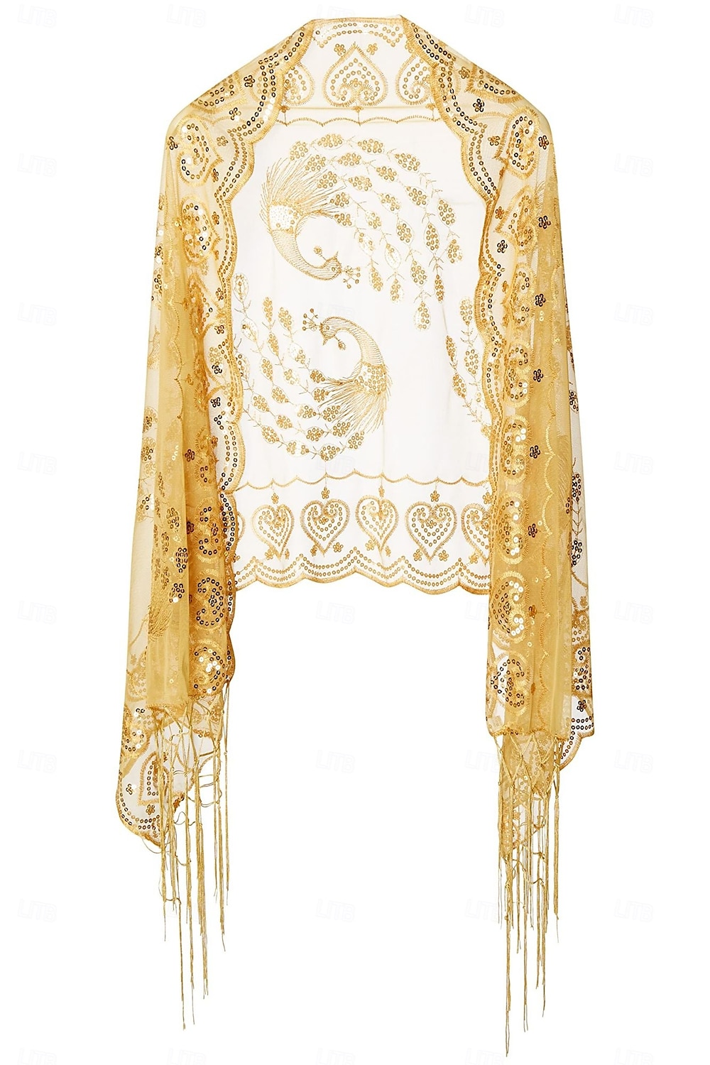 Retro Vintage Goldene Zwanziger 1920er Schal Wickeln Schals Der große Gatsby Flapper-Mädchen Pailletten Quastenfransen Damen Karneval Hochzeit Abendgesellschaft Maskerade Erwachsene Schal 2025 - $13.99 –P9