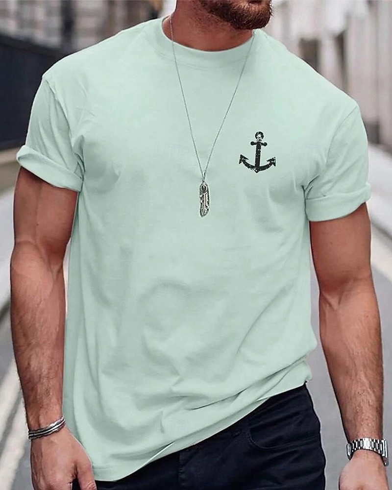 Herren T-Shirt Kurzarmshirt Kurzarm Rundhalsausschnitt Frühling & Herbst Buchstabendruck Mode Designer Druck Urlaub Straße Ausgehen Dunkelgrau Weiß Schwarz Top T-Shirt für Herren 2025 - $15.99 –P1