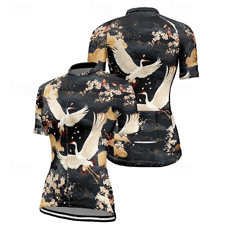 Mujer Maillot de Ciclismo Animal Flor Manga Corta Bicicleta Camiseta Maillot con 3 bolsillos traseros MTB Bicicleta Montaña Secado rápido Diseño Anatómico Capilaridad Transpirable Deportes Negro Rojo 2026 - $30.99 –P6