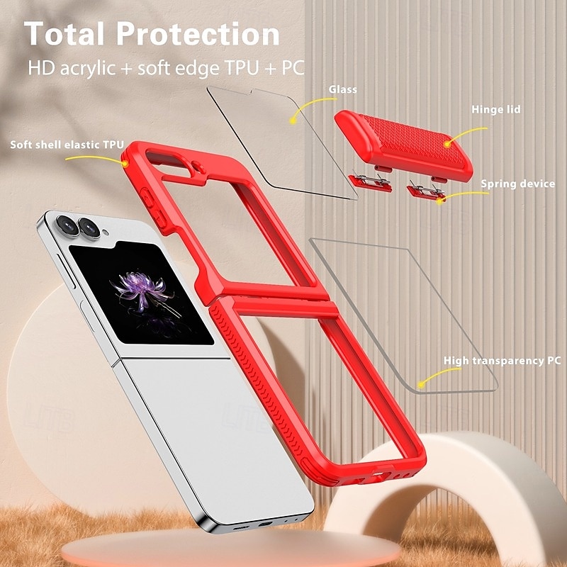 телефон Кейс для Назначение SSamsung Galaxy Z-флип 6 Z Flip 5 Кейс на заднюю панель Защита от удара Ретро ТПУ ПК 2025 - $22.99 –P5