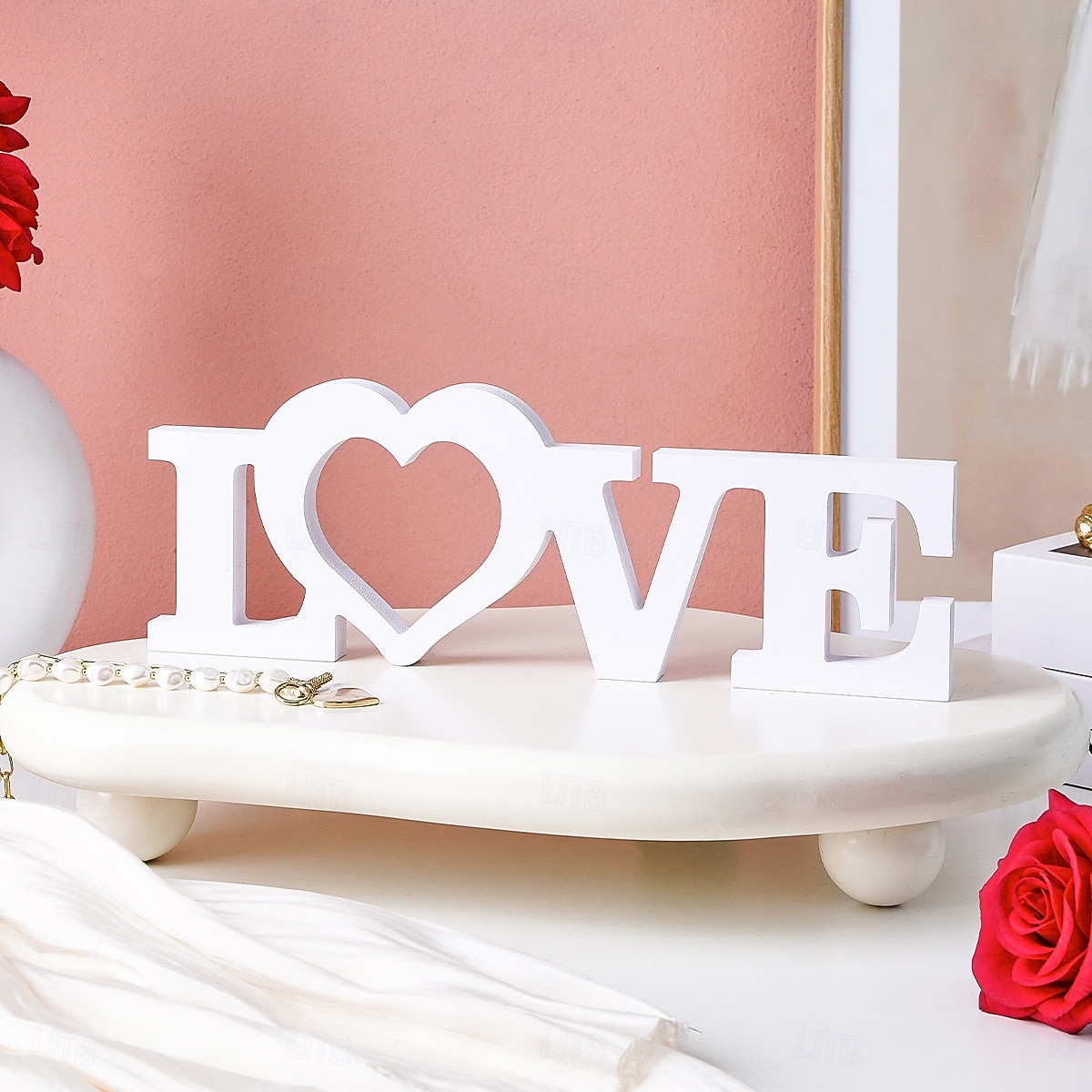 Белая буква «любовь» для украшения стола, отдельно стоящая вывеска из ПВХ, романтическое украшение на день святого Валентина, свадьбу, годовщину, теплое украшение для рабочего стола в помещении для 2026 - $9.99 –P5