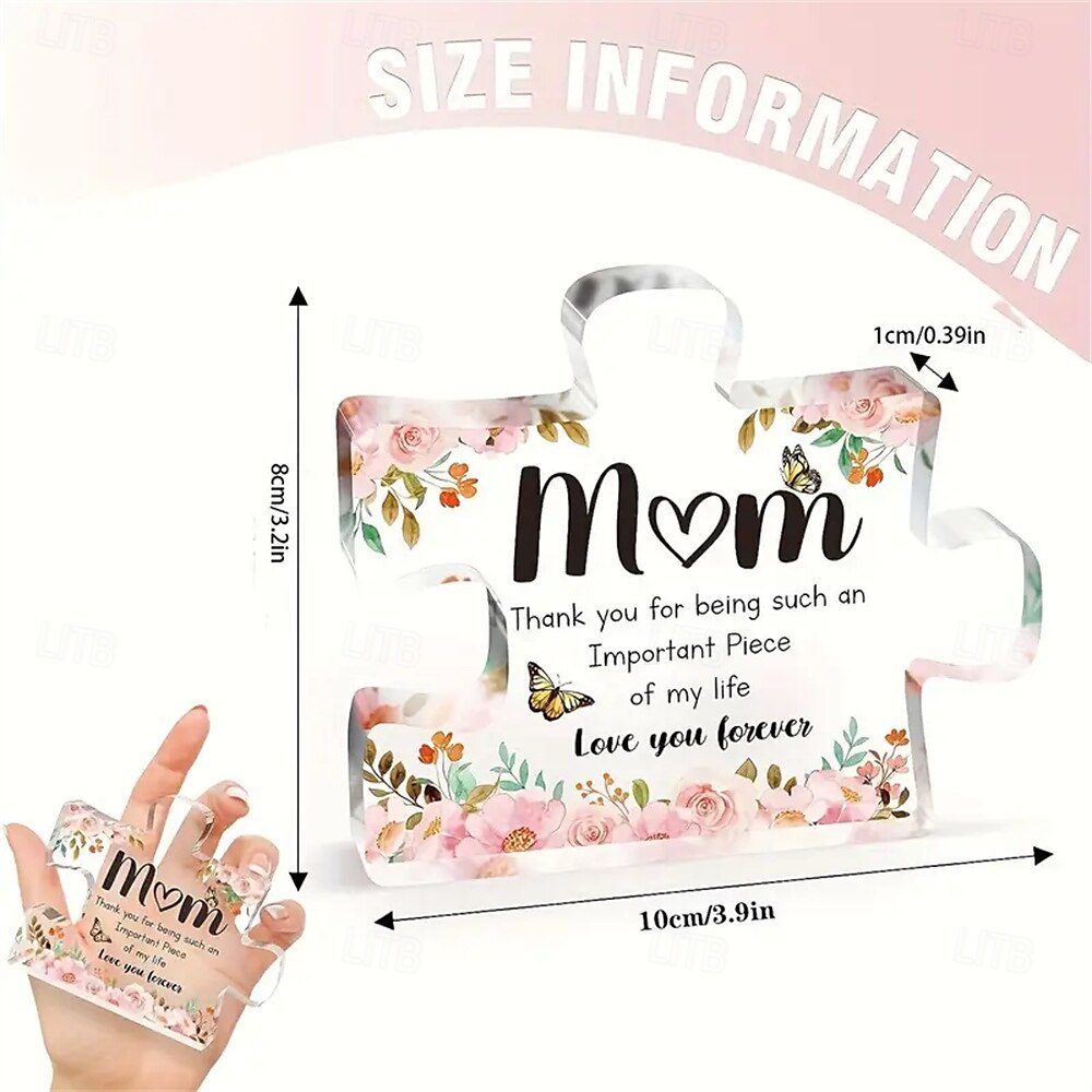 affascinante targa puzzle a forma di fiore in acrilico - regalo perfetto per la mamma da parte di figlia o figlio ideale per compleanni natale &anniversari elegante arredamento scrivania del 2025 a $11.49 –P3