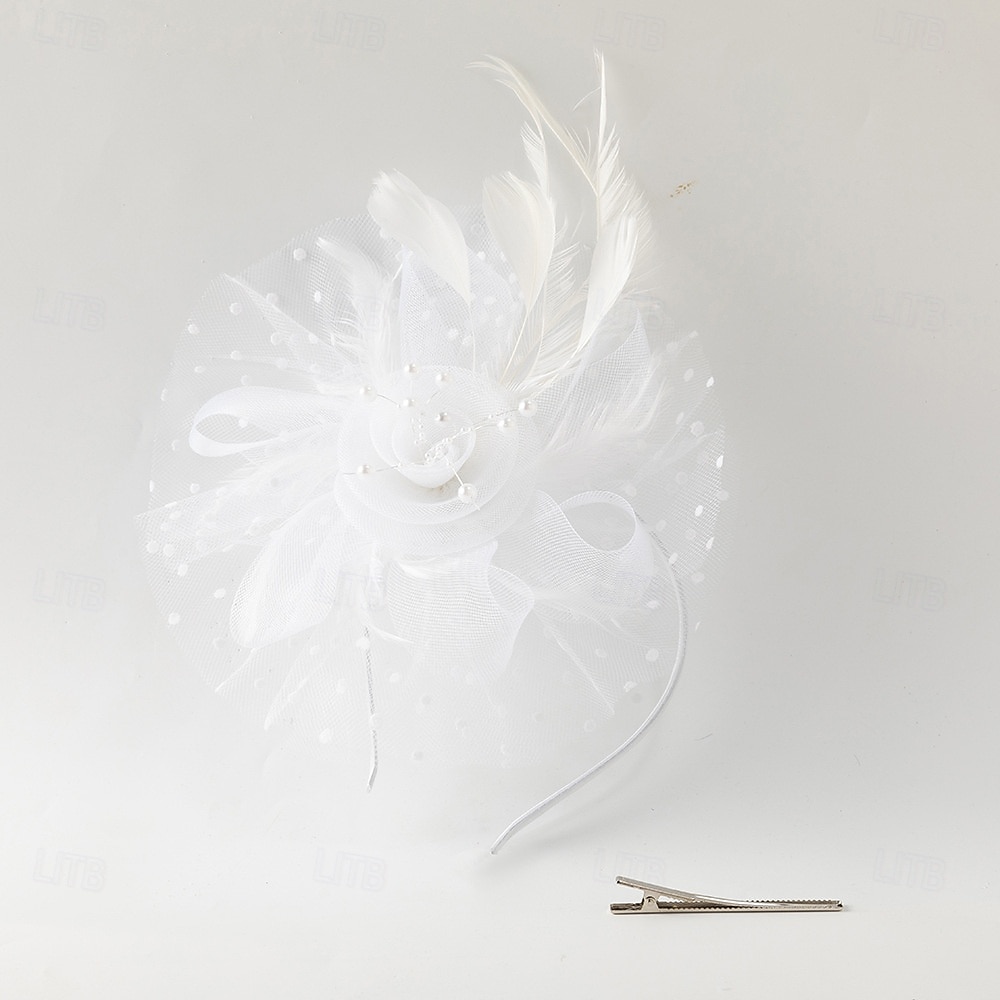 Peça para Cabeça Tule Penas Casamento Festa de Noite Elegante Casamento Com Penas Capacete Chapéu de 2025 por $12.99 –P13