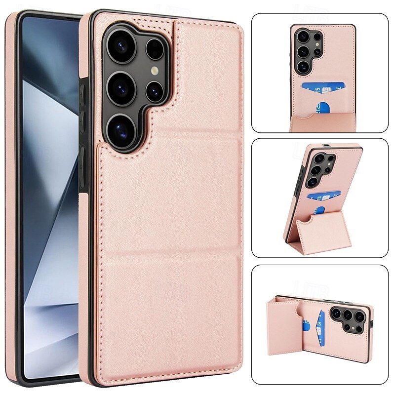 telefono Custodia Per Samsung Galaxy S24 S24 Ultra Plus S23 S22 S21 S20 Ultra Plus FE S25 S25 più S25 Ultra Per retro Con supporto A calamita Slot per schede Retrò TPU pelle sintetica del 2025 a $19.99 –P3