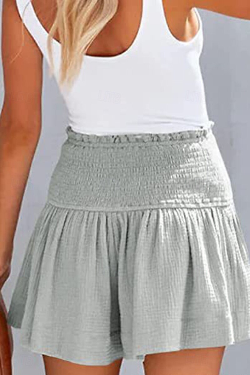 Pentru femei Pantaloni scurți inspirați din in Pantaloni Scurți Pantaloni Șic Stradă Casual Scurt Natural Simplu Talie elastică Confortabil Exterior Comfortabil Stradă Purtare Zilnică Migdală Gri 2025 - $16.99 –P12
