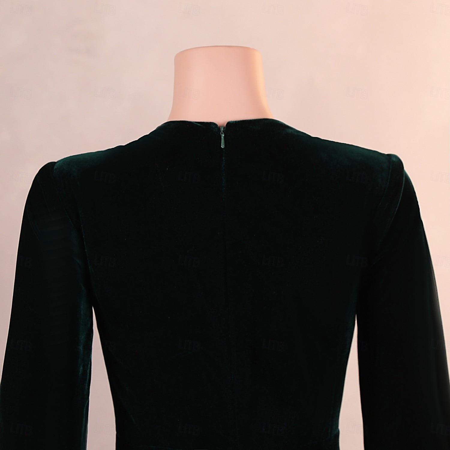 Meerjungfrau  Trompeten-Abendkleid Elegantes Kleid Formelles Prom-Kleid mit Schleppe Langarm Rundhalsausschnitt Samt mit Applikationen 2025 - $179.99 –P2