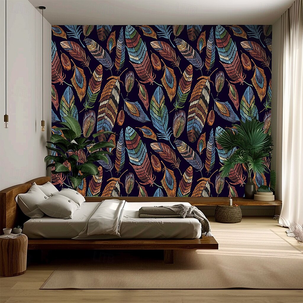 Skogsdyr hengevev veggkunst stor vev mural dekor fotografi bakteppe teppe gardin hjemme soverom stue dekorasjon rev hjort 2025 - $15.99 –P4