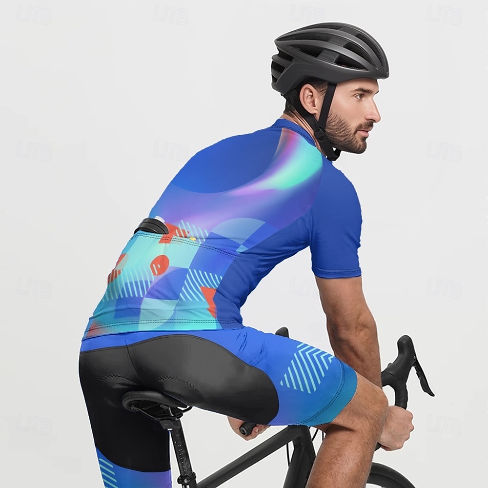 Męskie Koszulka rowerowa Krótki rękaw Rower Tee Tshirt Dżersej z 3 tylnymi kieszeniami Kolarstwo górskie Oddychający Szybkie wysychanie Anatomiczny kształt Odprowadzające wilgoć Burgundowy Granatowy 2025 - $28.99 –P16