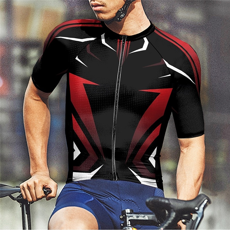Men's Cycling Jersey Geometric Short Sleeve Bike Tee Tshirt Jersey with 3 Rear Pockets Mountain Bike MTB Quick Dry Anatomic Design Wicking Breathable Sports Yellow Red Blue Clothing Apparel 2026 - $28.99 –P7