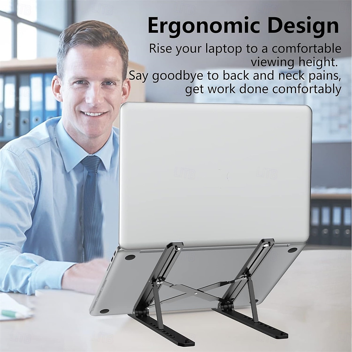 bærbar stativ for skrivebord justerbar bærbar stigerør sammenleggbar bærbar bærbar holder ventilert kjølende notebookstativ for 10-15,6 tommers bærbar PC 2025 - $21.99 –P7