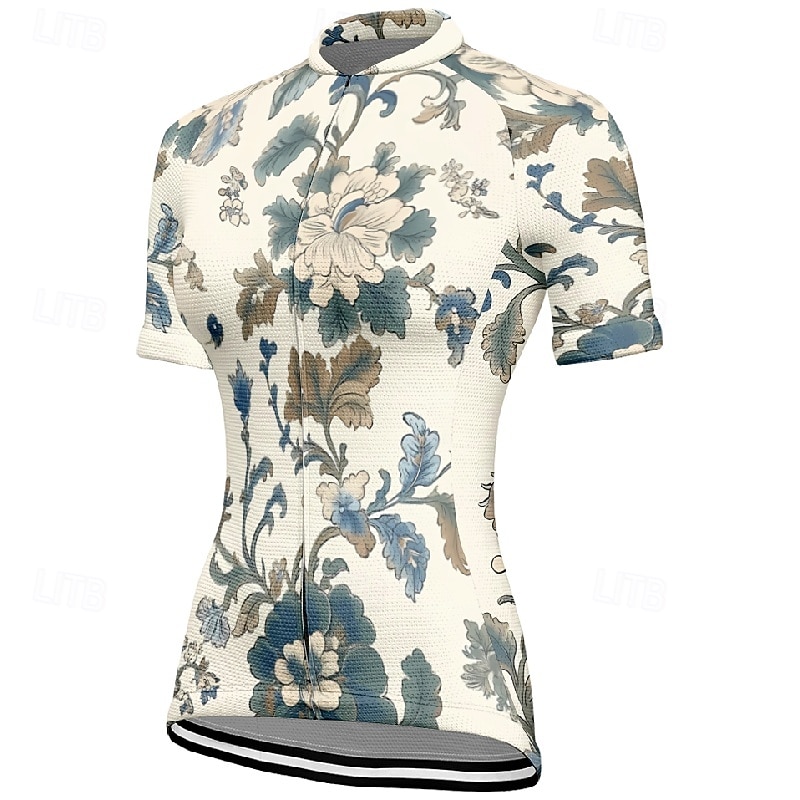Mujer Maillot de Ciclismo Flor Manga Corta Bicicleta Camiseta Maillot con 3 bolsillos traseros MTB Bicicleta Montaña Secado rápido Diseño Anatómico Capilaridad Transpirable Deportes Amarillo Rosa Azul 2026 - $23.99 –P7