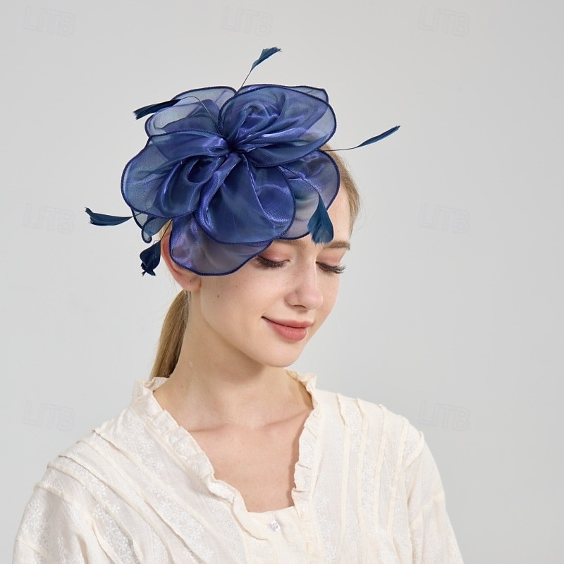 Helm Organza Bruiloft Avond Feest Elegant Bruiloft Met Pure Kleur Helm Hoofddeksels 2025 - $12.99 –P5