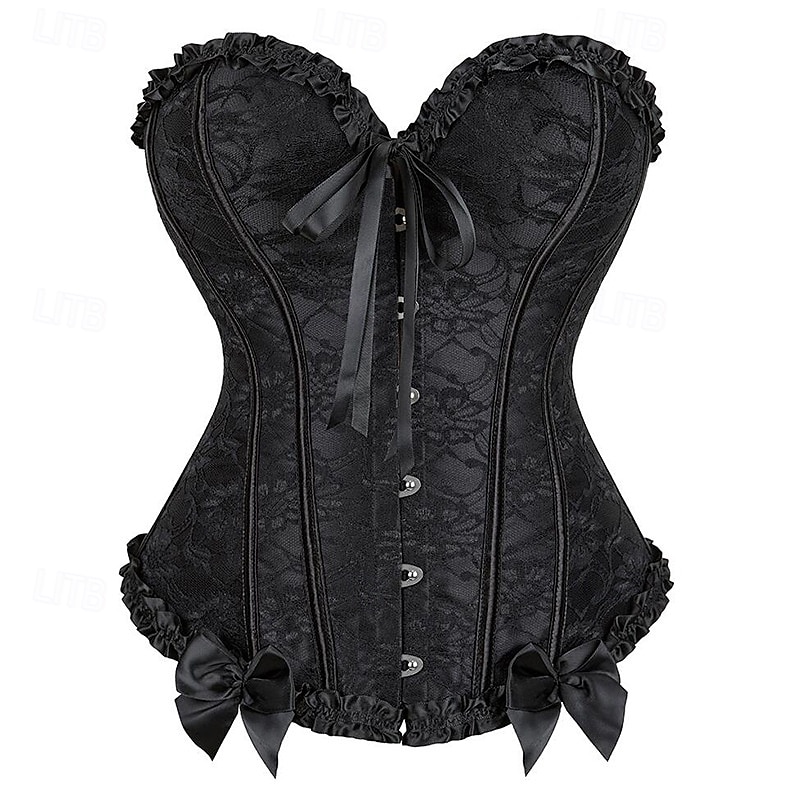 Rococò Completo Mascherata Corsetto Overbust Cosplay Controllo della Pancia Push-Up Jacquard Jacquard Costume Per donna Reale Mascherata Feste Carnevale di Venezia Adulti Corsetto del 2025 a $21.99 –P5