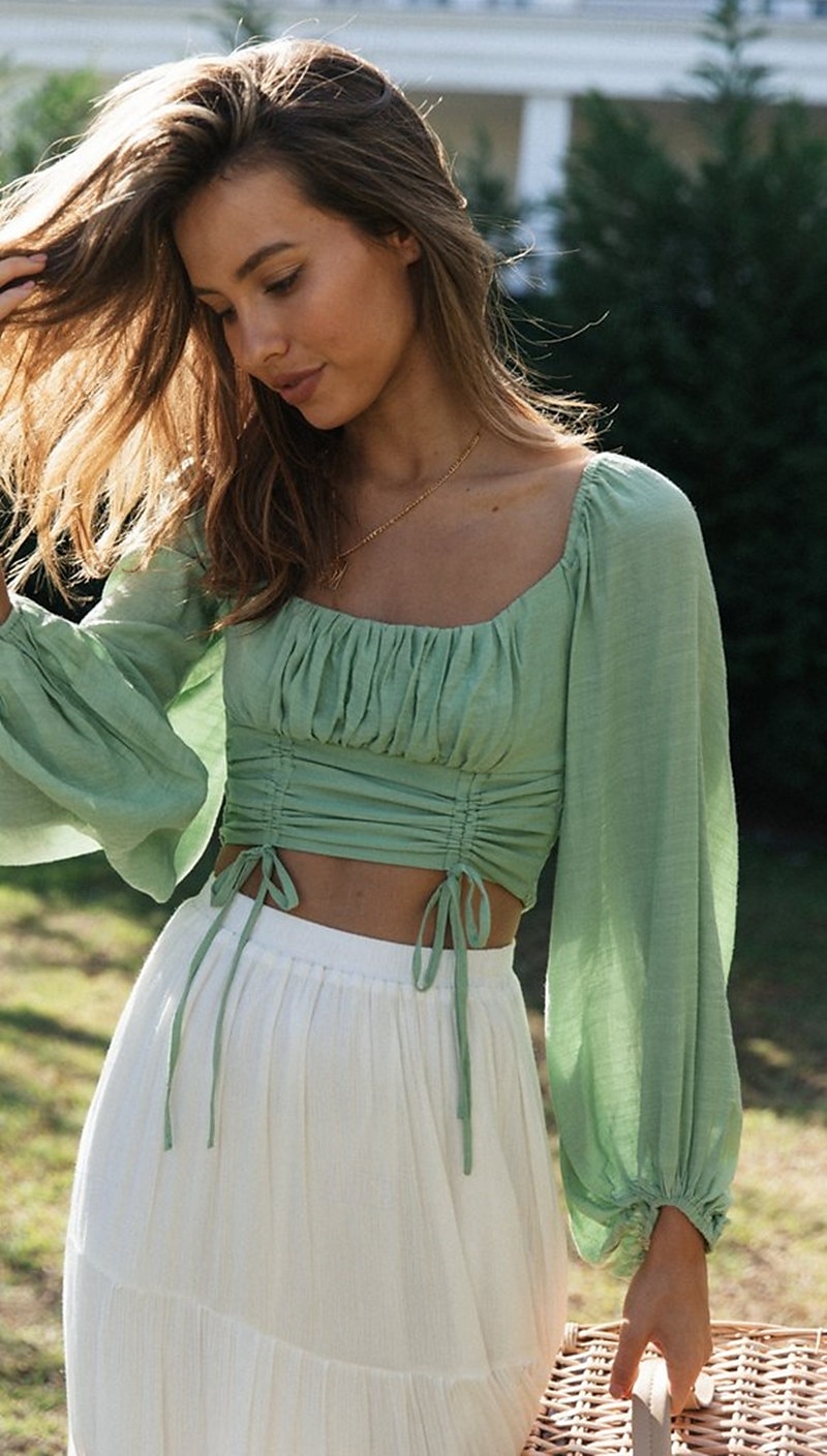 Retro Středověké Renesanční Halenka / košile Ren Faire Nahoře nabírané Elfí Inspirováno Regency Šnůrka Pevná barva Dámské Svatební Dovolená Běžné / Denní Dospělé Jaro léto 2025 - $29.99 –P2