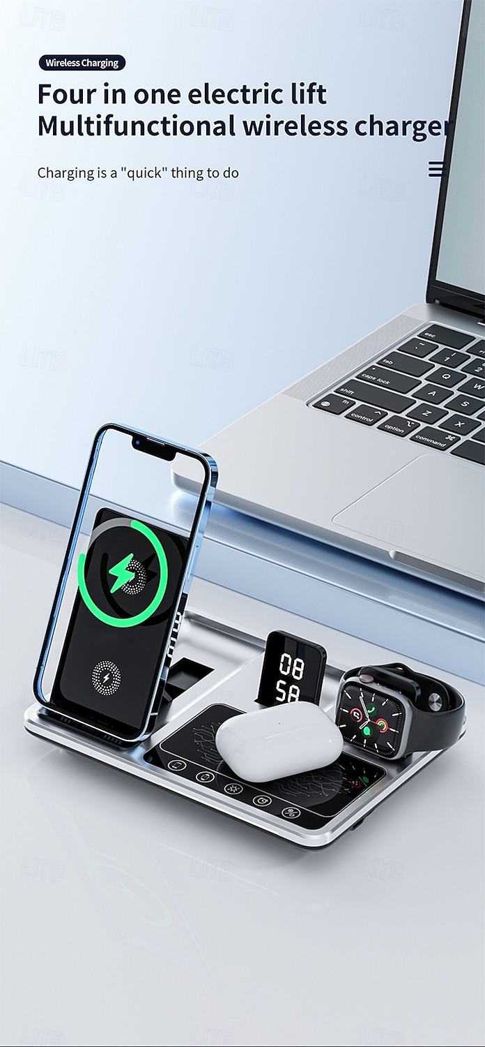 Wireless Charger 30W Output Power Wireless Charging Station Foldable Charging Station CE Certified Fast Wireless Charging MagSafe 4 in 1 For Compatible with any wireless charging enabled devices 2025 - $65.99 –P2
