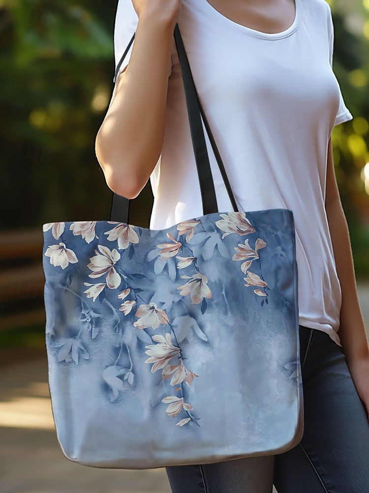 "borsa tote floreale per donna – elegante borsa di grande capienza con motivo floreale nero e rosa, perfetta per lo shopping, i viaggi e l'uso quotidiano" del 2025 a $14.99 –P8