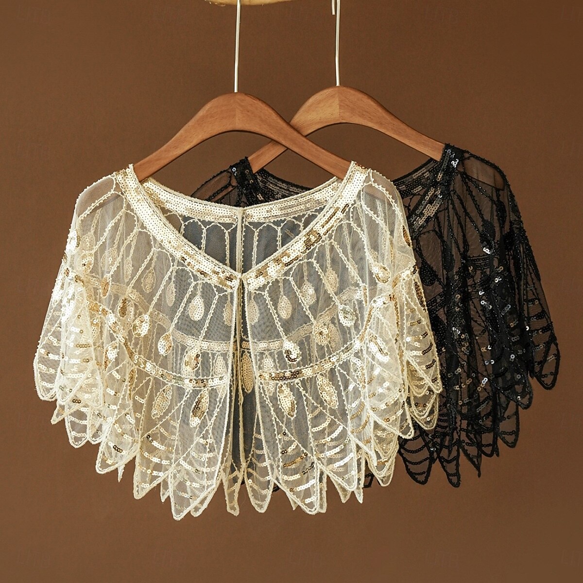 Rugido 20s 1920s Retro Antiguo Chales estilo flapper El gran Gatsby Chica de la aleta Lentejuelas Franja Disfraz Mujer Carnaval Fiesta de Noche Boda Mascarada Adulto Chal 2026 - $15.49 –P17