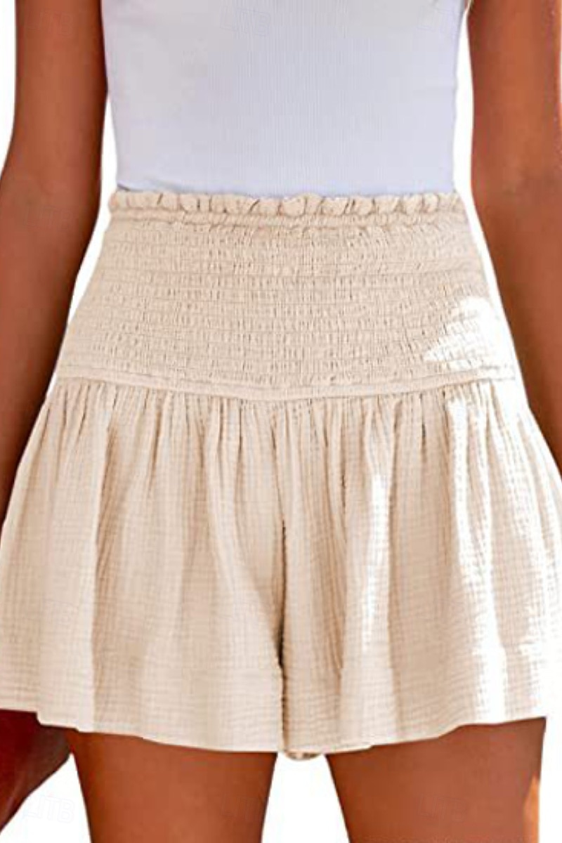 Pentru femei Pantaloni scurți inspirați din in Pantaloni Scurți Pantaloni Șic Stradă Casual Scurt Natural Simplu Talie elastică Confortabil Exterior Comfortabil Stradă Purtare Zilnică Migdală Gri 2025 - $16.99 –P1