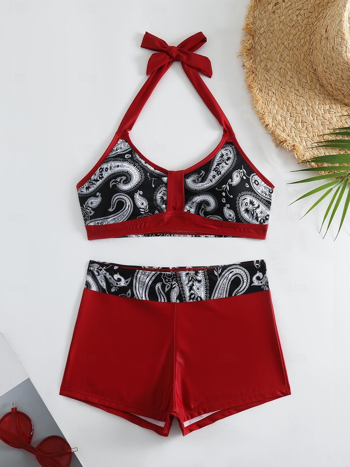 Damen Badeanzug Bikini Zweiteilig Monokini Freche Unterhose Bademode Gestrickt Urlaub Tropisch Farbblock Gestreift Stürzen Ärmellos Badeanzüge 2025 - $22.99 –P5