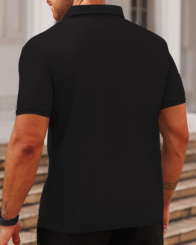 Herren Poloshirts zum Suchbegriff: "Waffel" Golfhemd Arbeit Casual Kargen Kurzarm Basic Modern Glatt Knopf Sommer Frühling Regular Fit Schwarz Weiß Gelb Rote Hellgrau Hellblau Poloshirts zum 2025 - $16.49 –P19