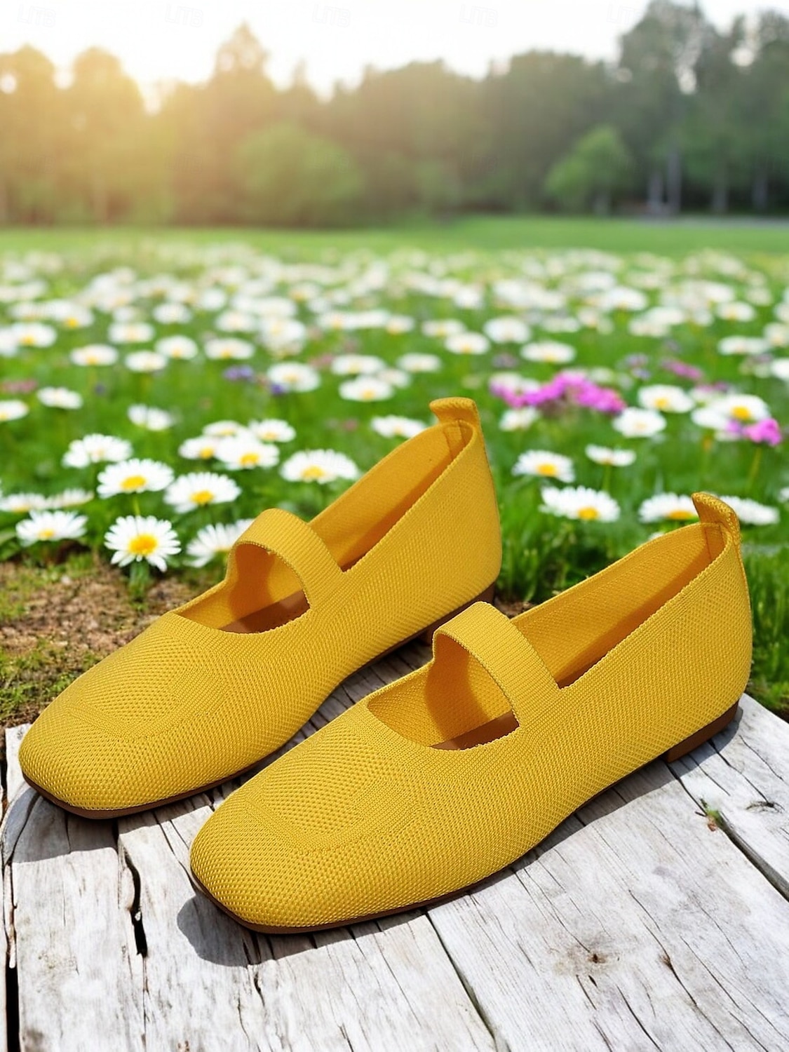 ballerine mary jane flyknit da donna – comode scarpe slip-on con punta quadrata per l'estate e l'uso quotidiano del 2025 a $19.99 –P2