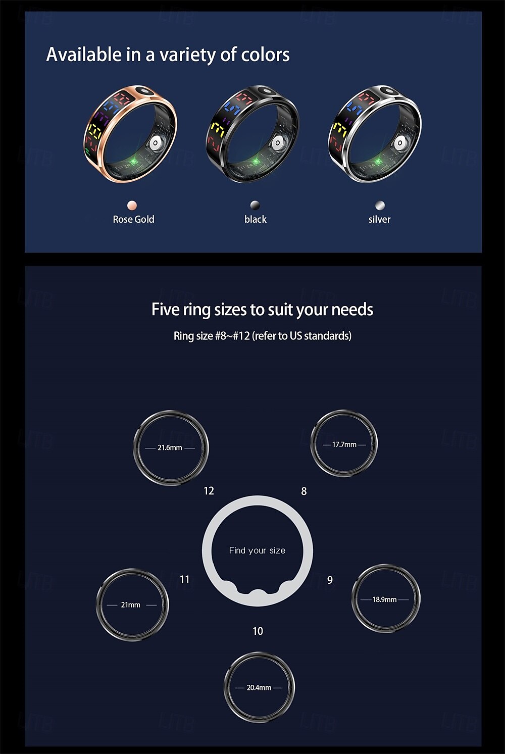 R12 Smart Ring Men Women LED Display Screen Gift Ring Heart Rate Blood Oxygen Monitor Multi Sport Modes 2025 - $59.99 –P7