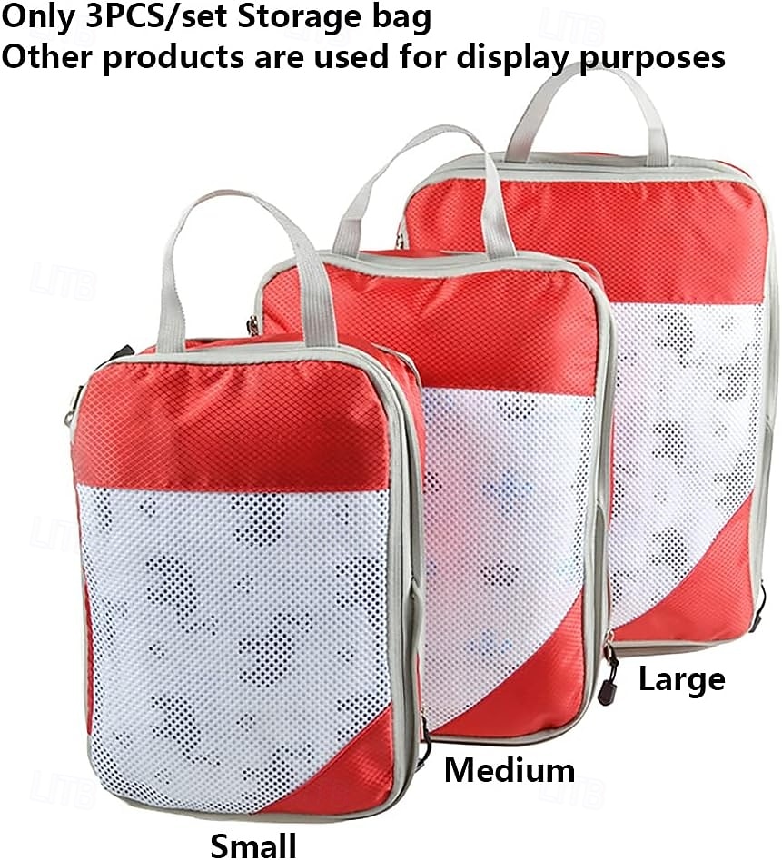 3-Piece Compression Packing Cubes Set for Travel Luggage Storage and Organizer, Mesh Zippered Expanding Storage Bags Set 2025 - $26.99 –P2