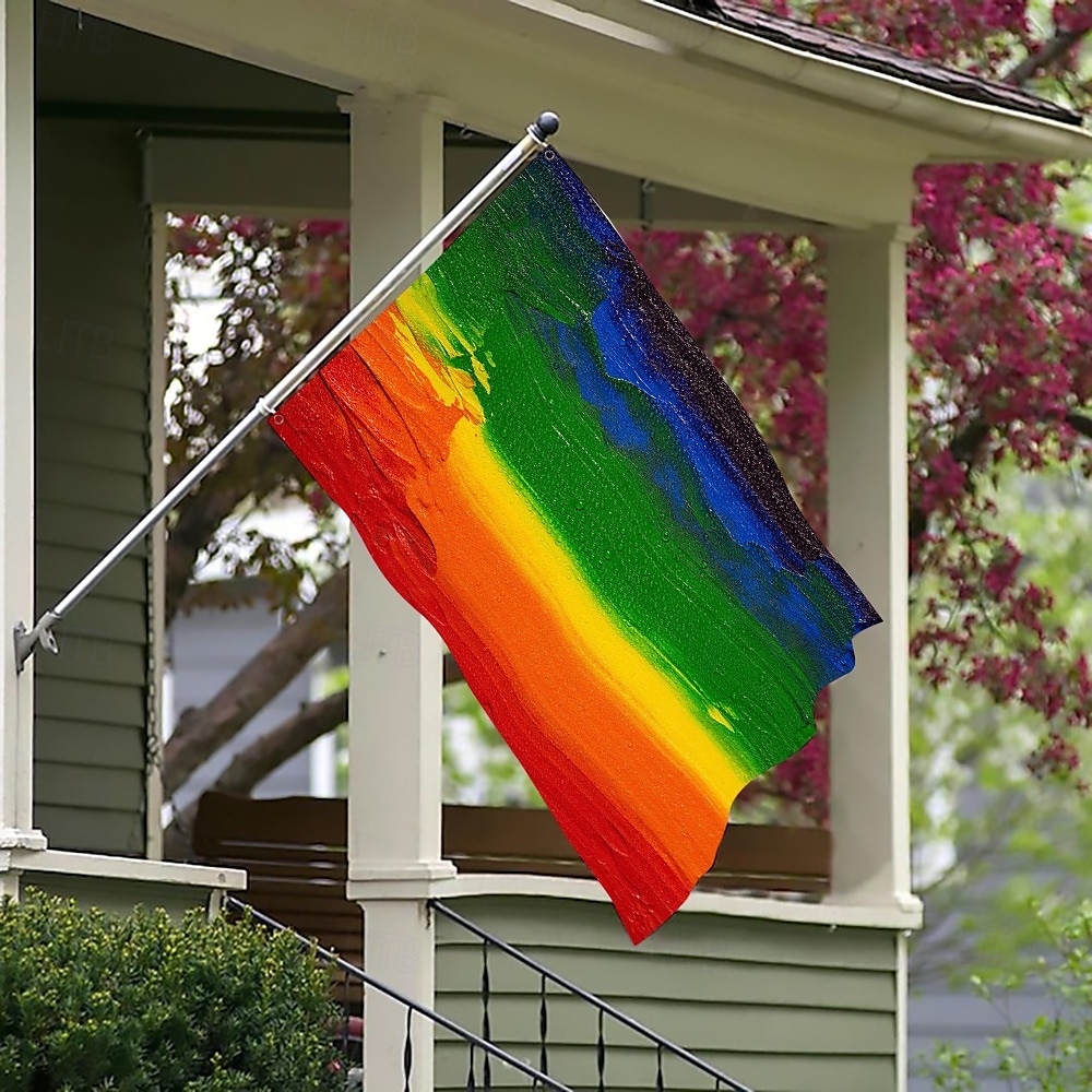 2025年 6月プライド月間 LGBTQ LGBT プライドフラッグ レインボー ハッピープライド屋外装飾 屋内用 グロメット付き 家庭 庭装飾 休日バナーサイン  コレクション – $10.49 –P9