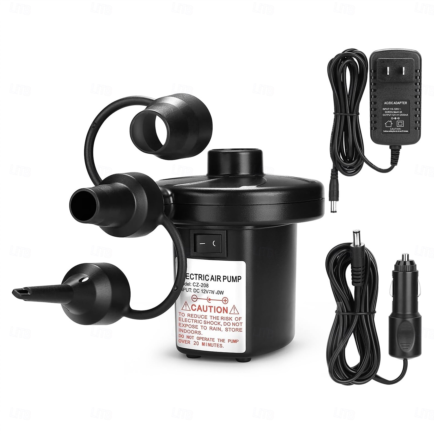 Pompe à air électrique portable à remplissage rapide avec 3 buses, gonfleur/dégonfleur AC/12 V CC pour matelas pneumatiques de camping en plein air de 2025 ? $23.99 –P8