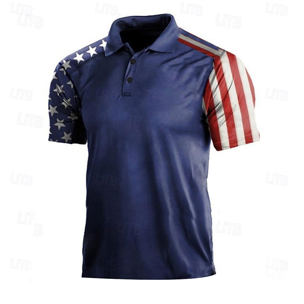 Bărbați Steagul american Veteranii Tricouri polo Cămașă de golf Manșon scurt Tricouri de polo Cămăși cu guler Casual Haine de strada Îmbrăcăminte de vacanță Ținute de petrecere Nasturi Imprimare 3D 2025 - $22.99 –P5