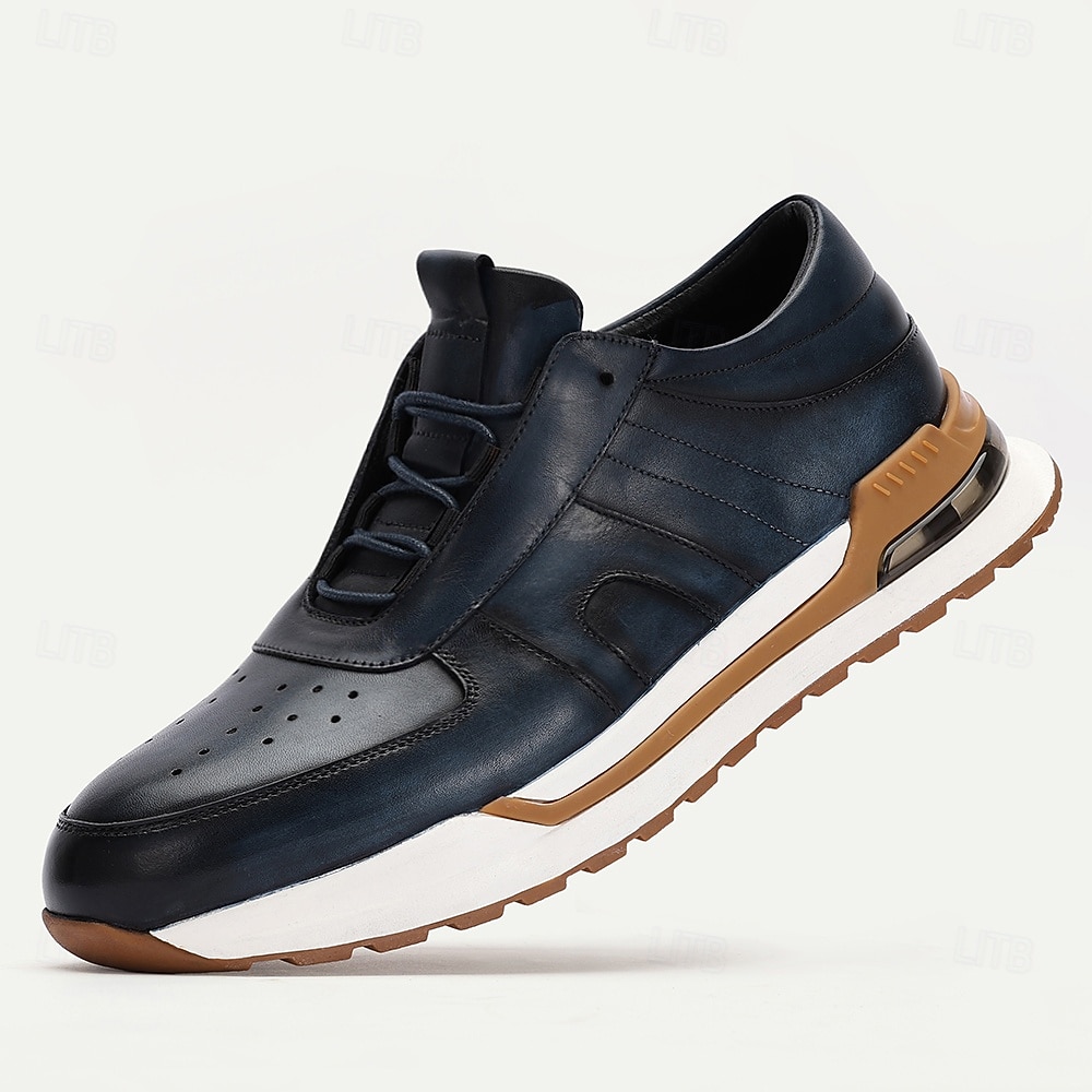 Ανδρικά Φόρεμα πάνινα παπούτσια Δέρμα Ιταλικό πλήρες δέρμα αγελάδας Αντιολισθητικό Δαντέλα μέχρι πάνω Μαύρο Μπλε Καφέ 2026 - $99.99 –P1