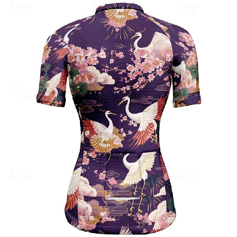 Mujer Maillot de Ciclismo Animal Flor Manga Corta Bicicleta Camiseta Maillot con 3 bolsillos traseros MTB Bicicleta Montaña Secado rápido Diseño Anatómico Capilaridad Transpirable Deportes Negro Rojo 2026 - $30.99 –P8