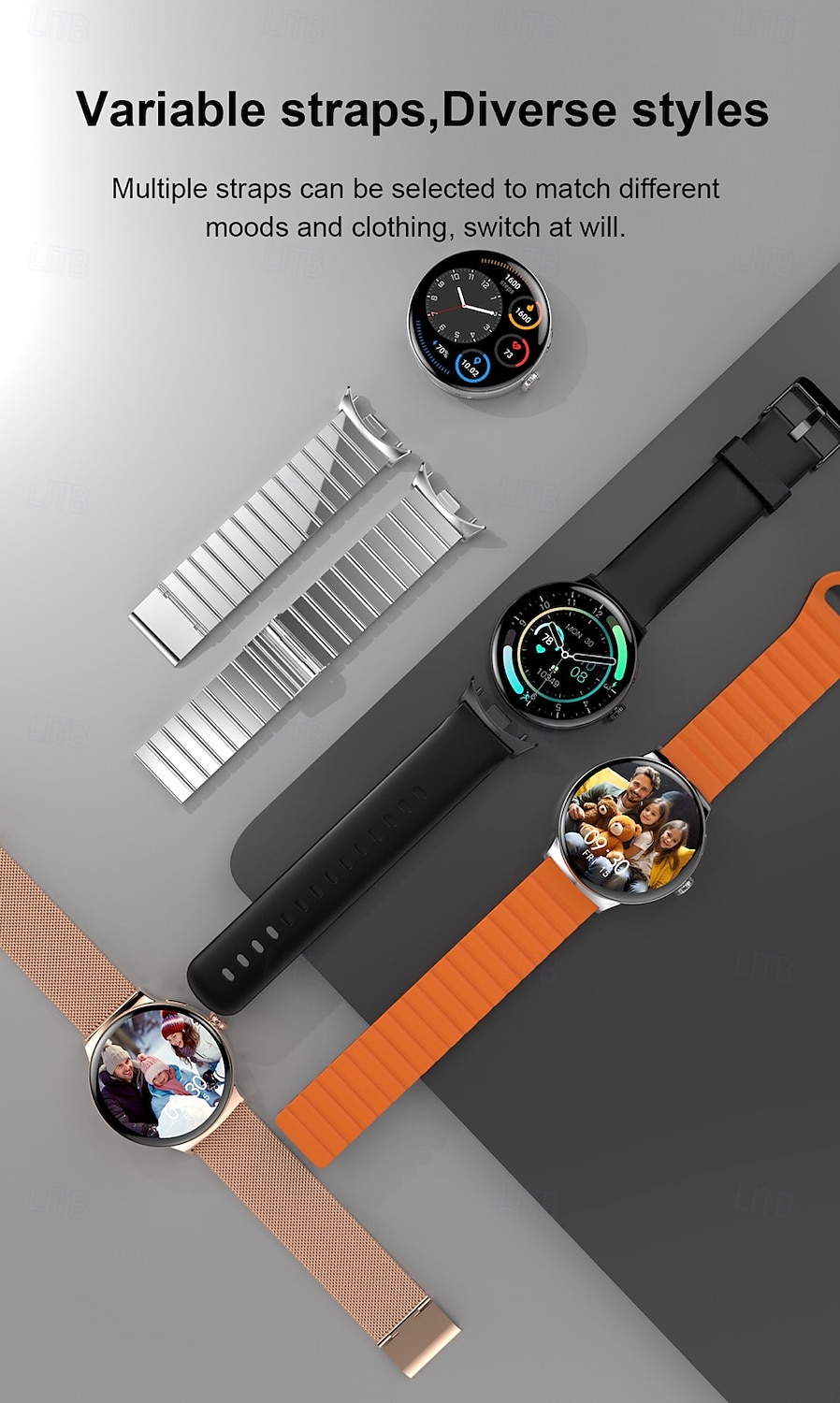 696 LA99 Smartwatch 1.43 Zoll Smartwatch Fitnessuhr Bluetooth EKG + PPG Schrittzähler Anruferinnerung Kompatibel mit Android iOS Damen Herren Freisprechanrufe Nachrichtenerinnerung IP 67 46mm 2025 - $61.99 –P16