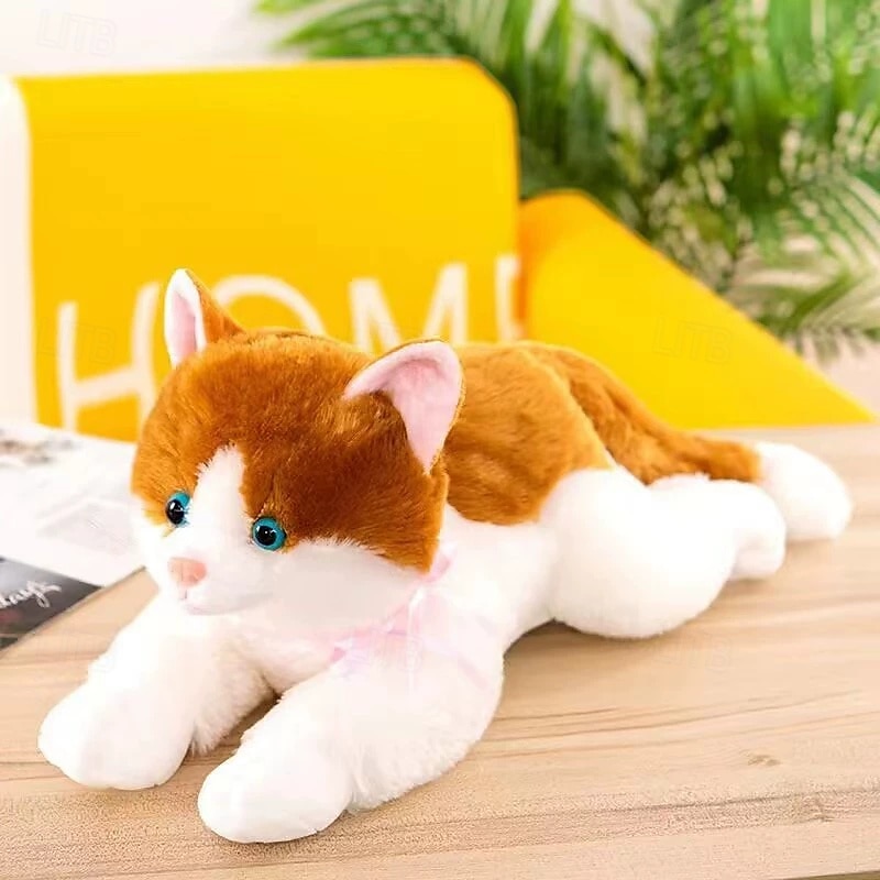 naturtrogen animatronisk katt - realistisk mjuk päls  & spinna - terapi gosedjur 2025 - $24.99 –P9