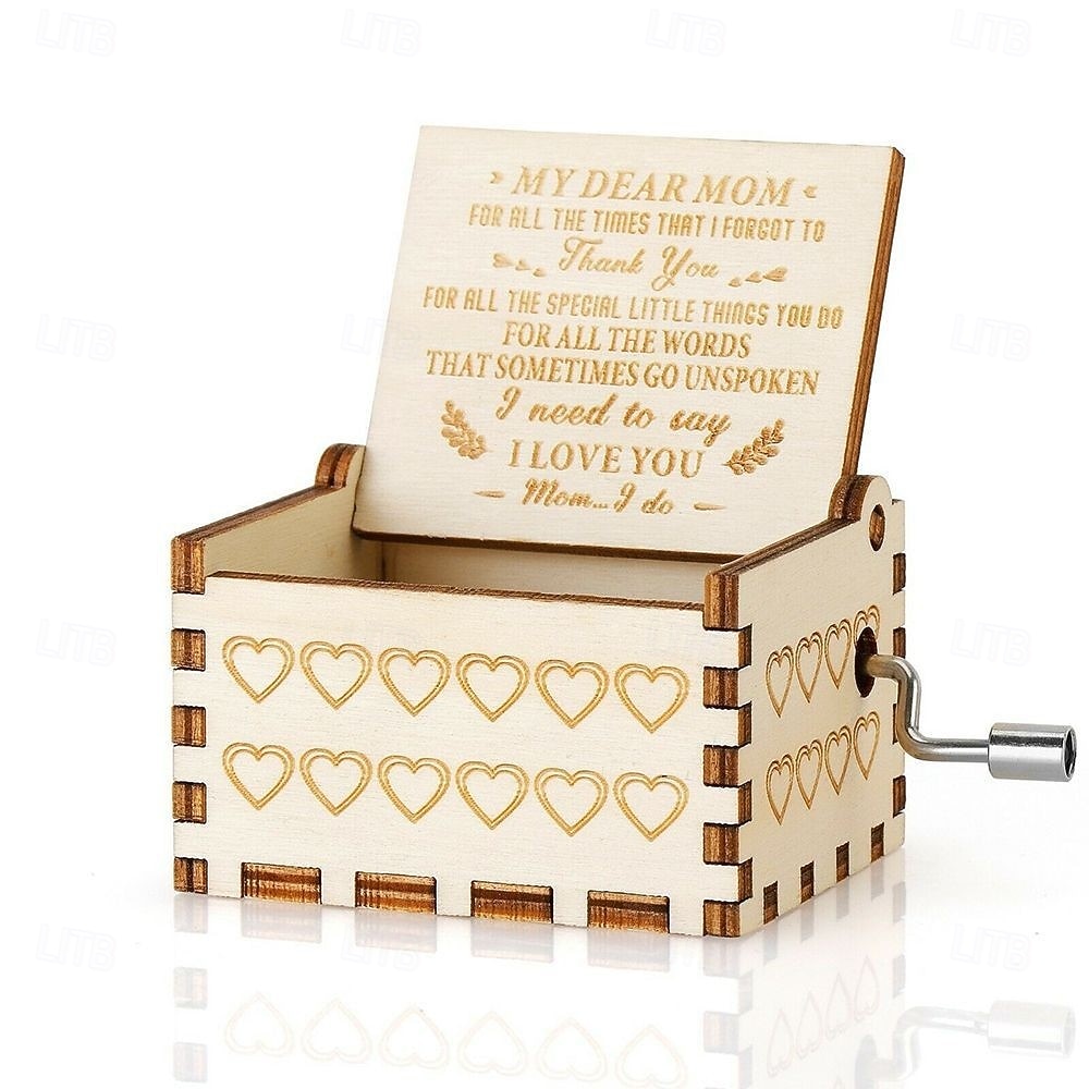 Houten Laser Gegraveerde 1PC Muziekdoos - Kleurrijke Muziekdoos Speelt You Are My Sunshine - Moeder Naar Dochter Cadeaus voor Verjaardag/Moederdag/Dankzegging Kerstcadeau 2026 - $9.99 –P8