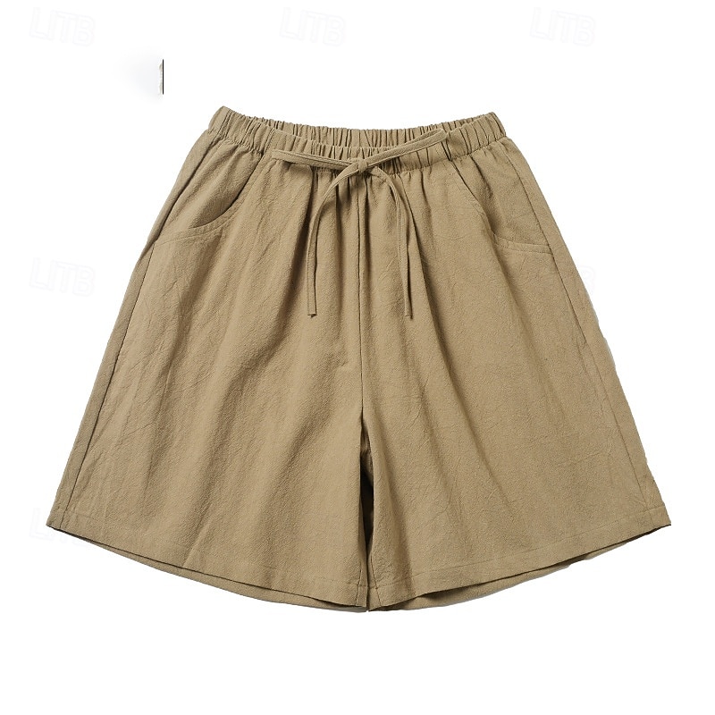 Per donna Finto cotone e lino Shorts Pantaloni Eleganti Pantaloncini Estivi Moda Corto Naturale Semplice Tasca Design con Coulisse Elastica All'aperto Confortevole All'aperto Vacanza Rosso Verde del 2026 a $11.49 –P14