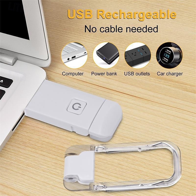 USB Rechargeable Book Light for Reading in Bed Clip-on LED Reading Lamps Portable Bookmark Lights for Kids Book Lovers Warm White Brightness Adjustable for Eye Protection (Pink White Black Blue) 2025 - $12.49 –P15
