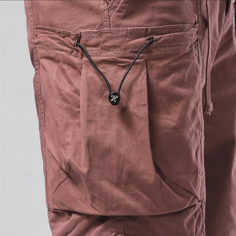 Homens Bermuda Cargo Calção Shorts de verão Com Cordão Cintura elástica Bolso multi Tecido Conforto Vestível Comprimento do joelho Ao ar livre Esporte Diário Moda Casual Preto Vinho de 2025 por $35.99 –P5