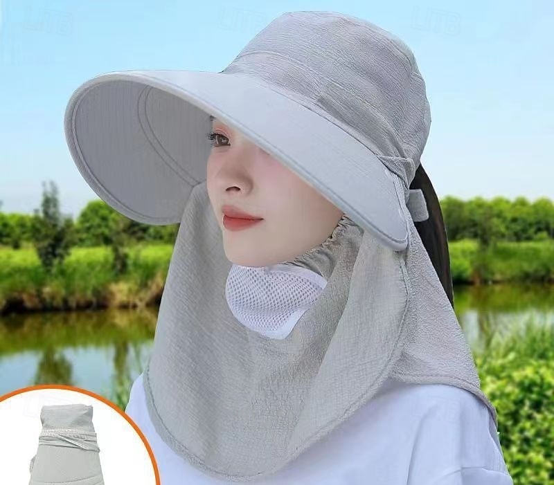 Summer Sun Hat with Full Face Cover, UV Protection Wide Brim Cooling Cap for Women & Men, Cycling, Outdoor, Tea Picking 2025 - $7.99 –P6