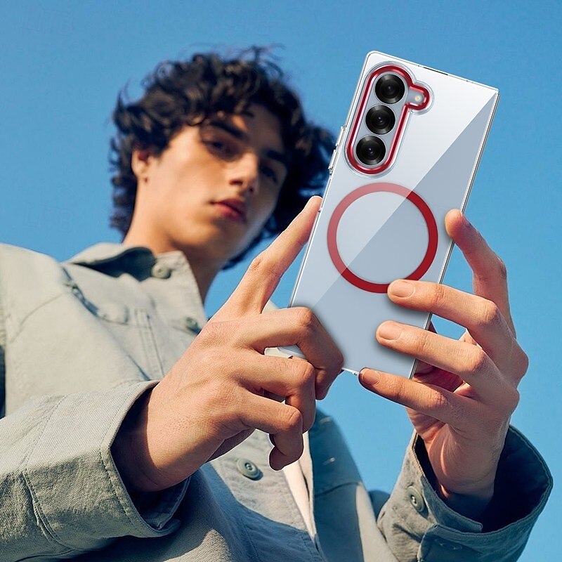 Phone Case For Samsung Galaxy Z Fold 3 Back Cover Magnetic Support Wireless Charging Shockproof Retro PC 2025 - $24.99 –P10