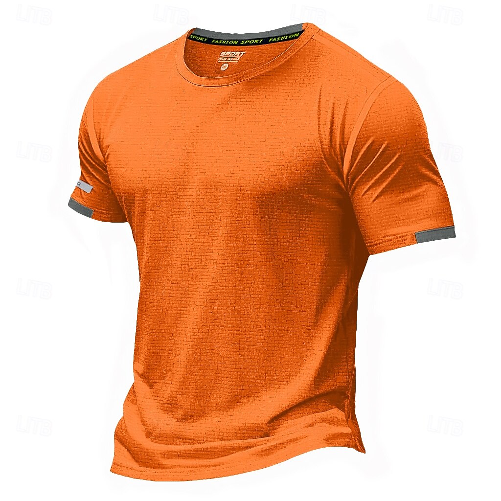 2025年 男性用 Tシャツ マッスルシャツ 半袖 クルーネック 夏 活発的 クラシック スポーツ ランニング ライトブルー ブラック ライトグリーン メンズトップTシャツ  コレクション – $11.49 –P6